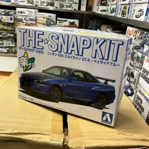 Aoshima 1/32 11-A The Snap Kit Nissan R34 GTR Blue 免膠水免上色062500