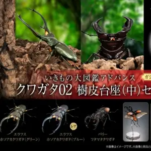 預訂 (2025年8月11日截) Bandai - 生物大圖鑑 鍬形蟲02 中型樹皮底座套裝 行版 (訂價:$445) BD91182