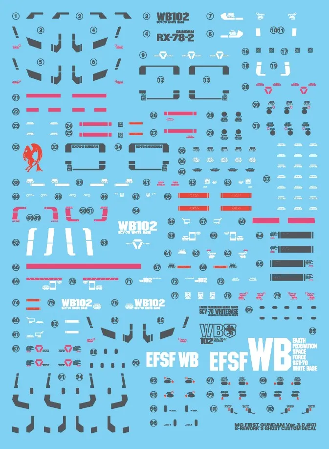 新作 G-rework デカール MG RX78-2 ガンダム ver.3.0 新作 G-rework デカール MG RX78-2 ガンダム ver.3.0
